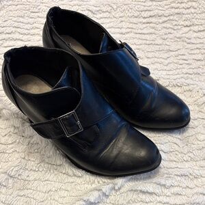 Faux Leather Black Women's Shoes - Size 10